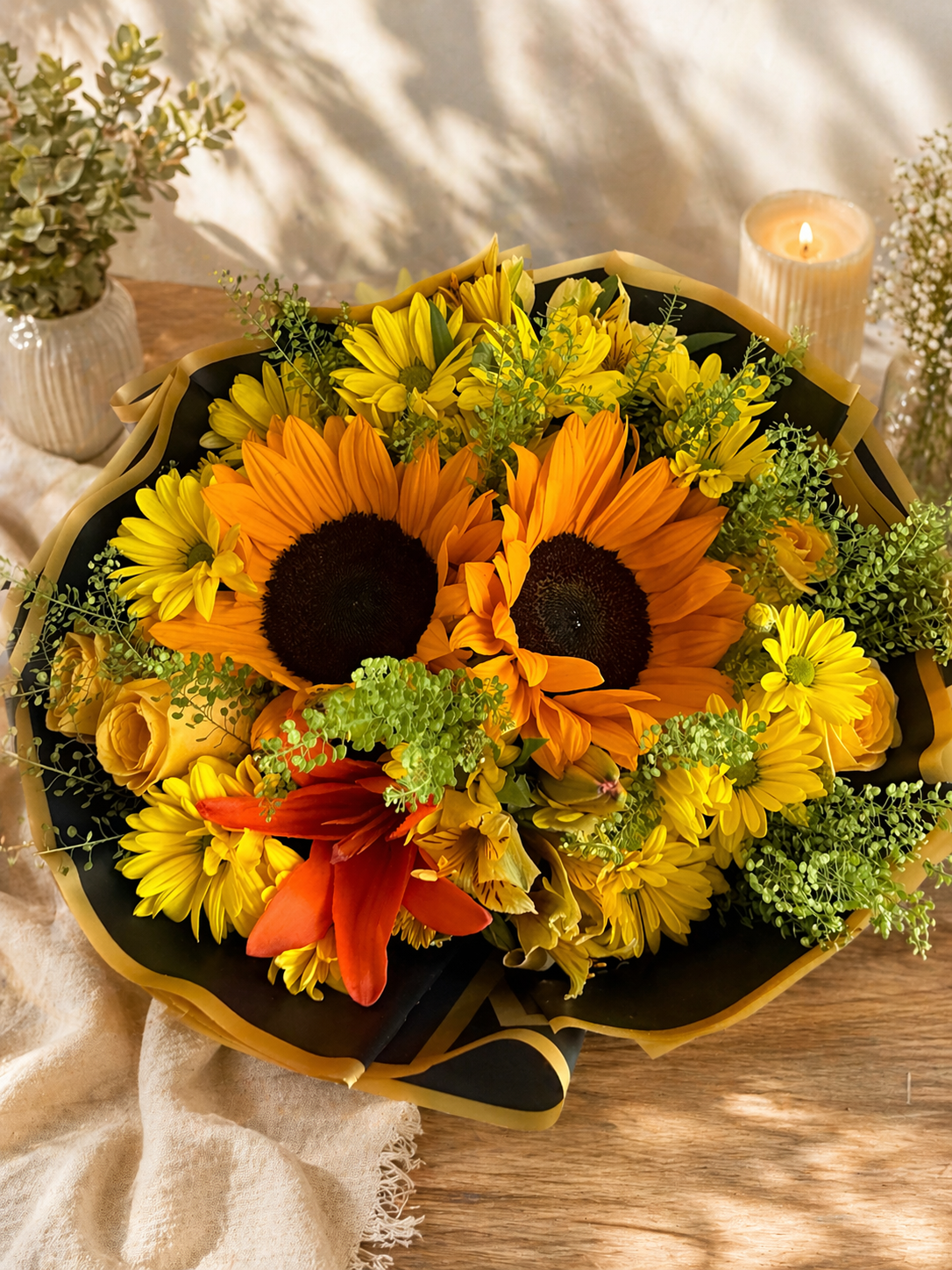 Ramos de Girasoles con Flores Mixtas